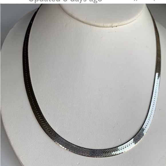 Vintage Italy 🇮🇹 Herringbone 925 6mm Necklace with matching bracelet. - Picture 7 of 14